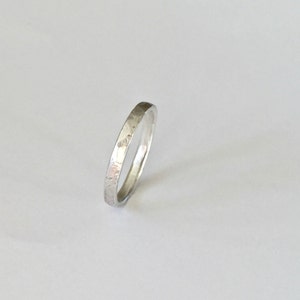 Silver Ring Distressed Organic Texture Recycled Sterling Silver Thin Ring Wedding Band Men's Women's Unisex image 3