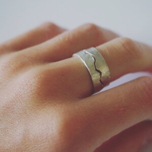 Silver Interlocking Rings Mountain Range Rings Silver Wedding Engagement Ring Couple Ring Recycled Sterling Silver image 5