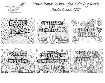 Zentangle Coloring Sheet  Art Original Designs Therapeutic Aspire to Inspire