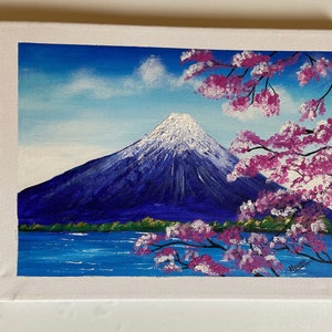 絵画 アート 富士山 桜 富士山、絵画、桜、桜、富士、日本のテーマ、和風、日本、ピンク