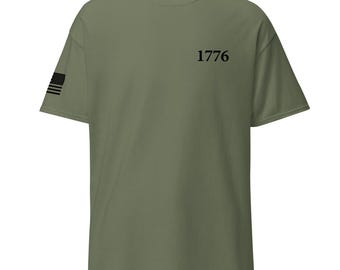 American Flag Patriotic T-Shirt for Men, USA Flag Veteran Military Freedom Shirt