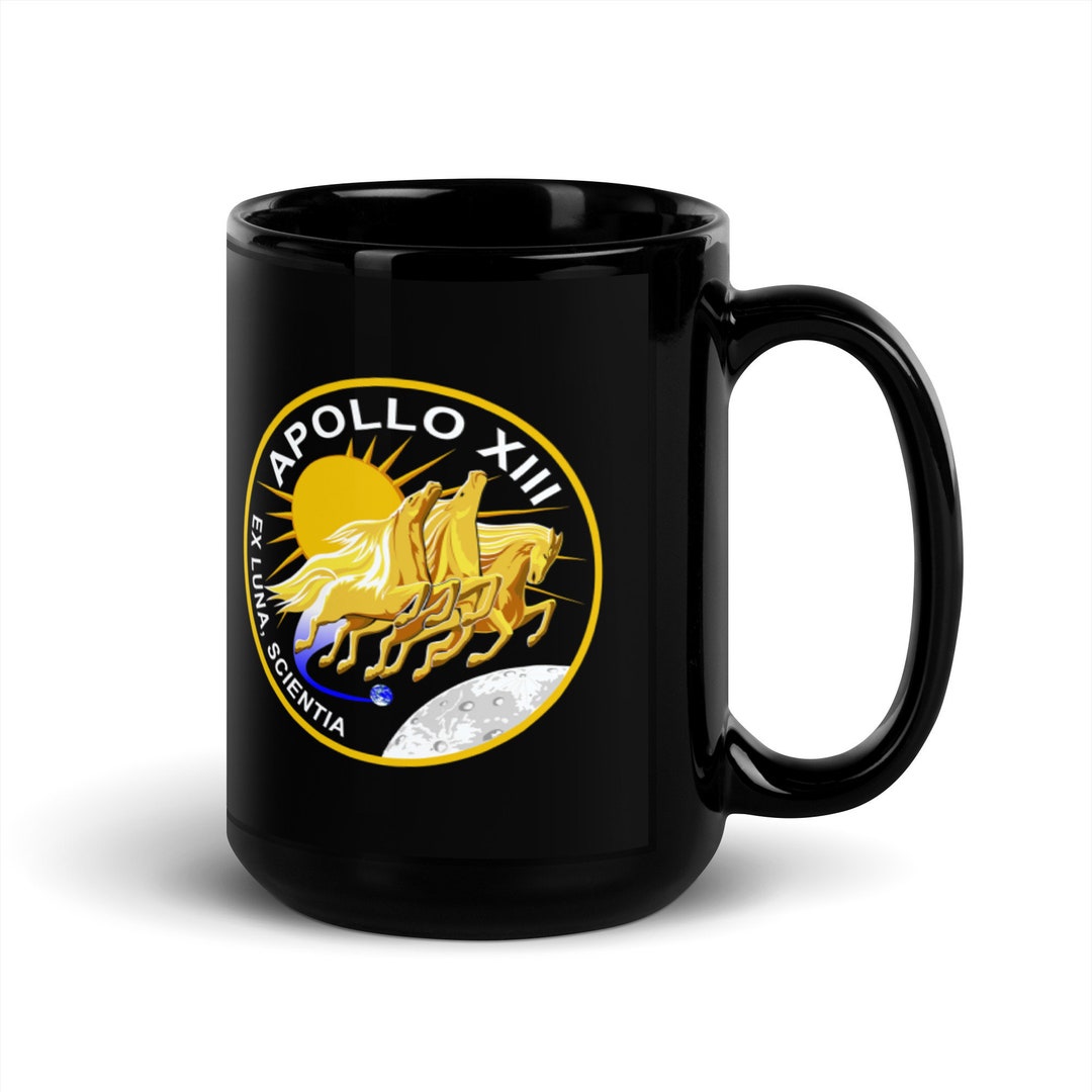 Apollo 13 Black Glossy Mug - Etsy