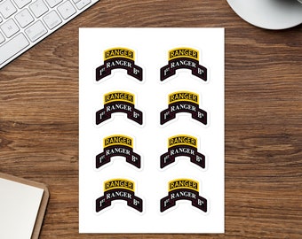 1st Ranger Battalion 2 Inch Stickers 8 Count