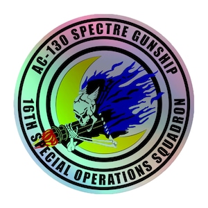 AC130 Spectre 16th Special Operations Squadron Holographic Stickers