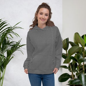 White On Black Polka Dot Pattern Unisex Hoodie