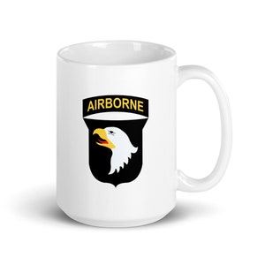 101st Airborne White Glossy Mug
