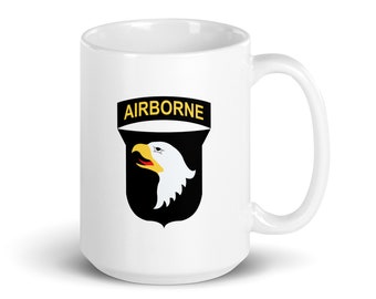 101st Airborne White Glossy Mug