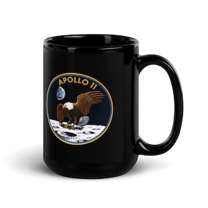 Apollo 11 Black Glossy Mug