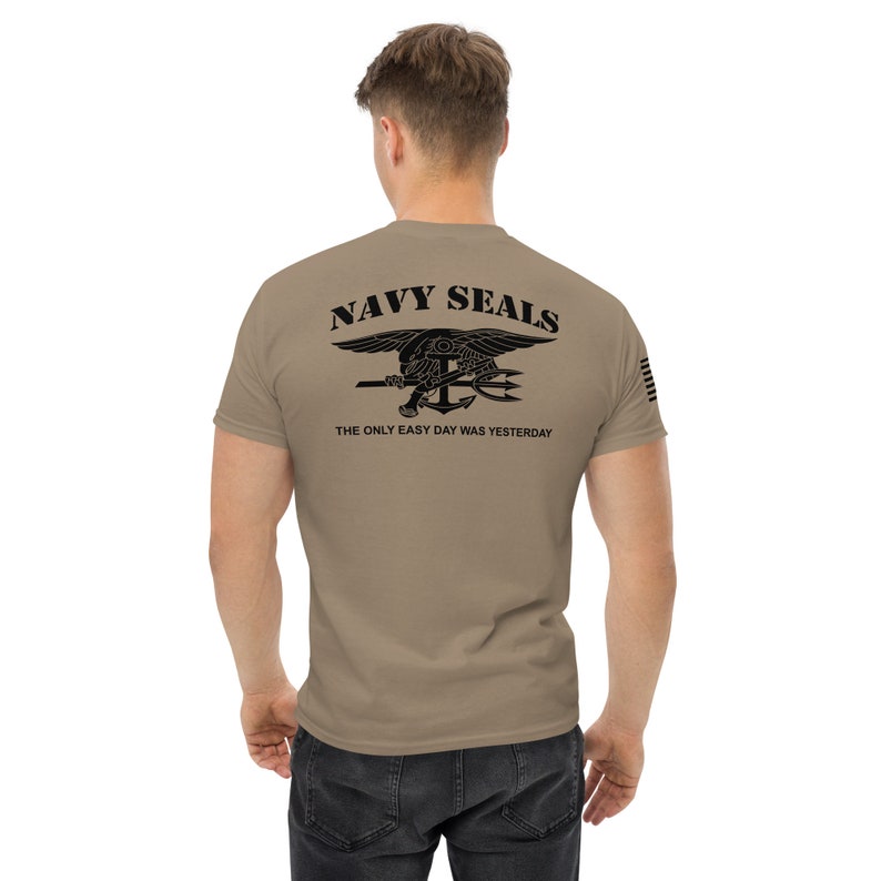 Navy SEAL Classic Tee USA Flag Black Ink Etsy