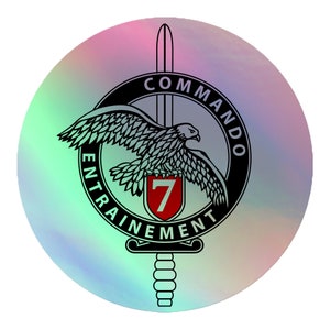 French Commando School 7 Holographic Stickers