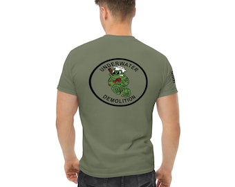 UDT Back Print Only Classic T-Shirt with USA Flag on Sleeve