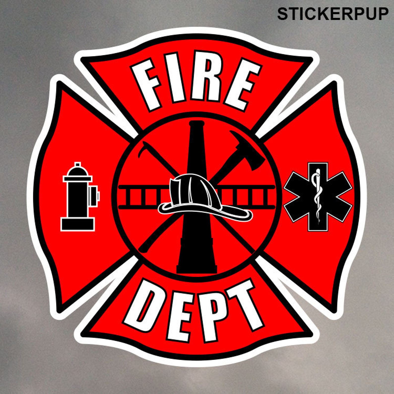 Fire Department Stickers Eight 2 Inch Contour Cut Stickers Etsy