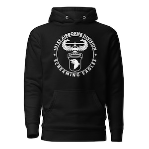 101st Airborne Hoodie White Ink