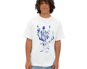 Camiseta gráfica de Messi - Unisex, corte holgado y cuadrado, algodón suave
