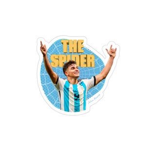 Julian Alvarez Transparent Outdoor Stickers, Die-Cut, 1pcs, Soccer Stickers, The spider Stickers Argentina Stickers Custom Stickers Laptop