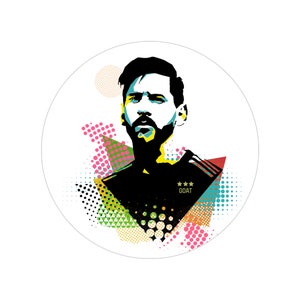 Messi - GOAT - Transparent Outdoor Stickers, Round, 1pcs