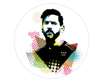 Messi - GOAT - Transparent Outdoor Stickers, Round, 1pcs
