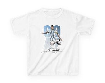Messi GOAT Kids Heavy Cotton™ Tee - Lionel Messi original artwork tshirt