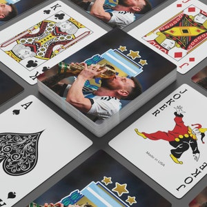 Lidia con la magia de Lionel Messi: Cartas de póquer personalizadas para fanáticos del fútbol y entusiastas del póquer, naipes personalizados, argentina