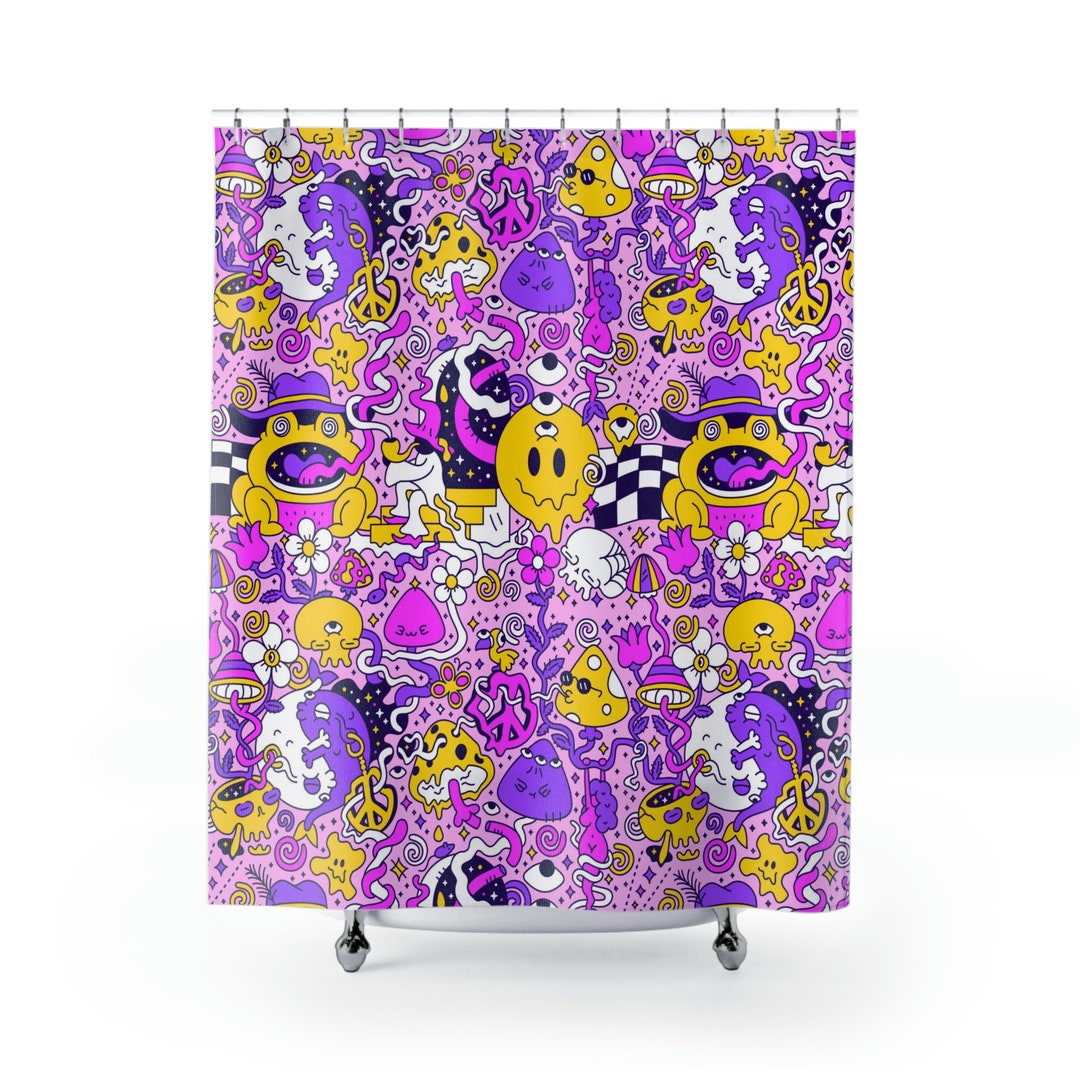 Trippy Style Shower Curtain Bath Curtain Waterproof Bathtub Curtains