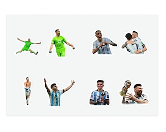 Argentina Soccer Team Vinyl Sticker Sheet - Water-Resistant, Customizable