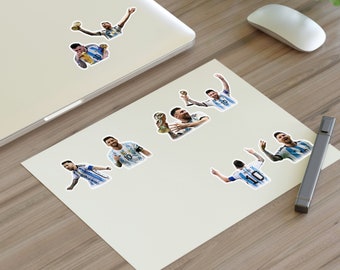 Messi Champion Argentina World Cup Sticker Sheet, Laptop Decals