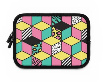 Custodia per laptop in stile retrò anni '80, cover in neoprene resistente all'acqua.