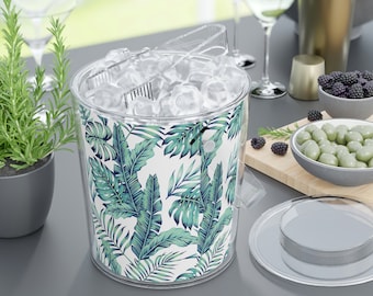 Tropical Style Ice Bucket with Tongs, custom ice bucket, ice bucket, ice bucket with lid