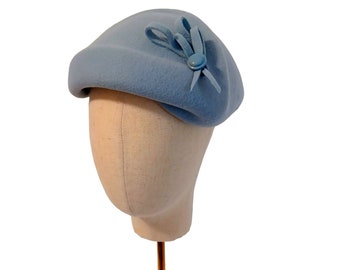 Made-to-order Felt Pillbox Hat: Vintage 50s Style Beret