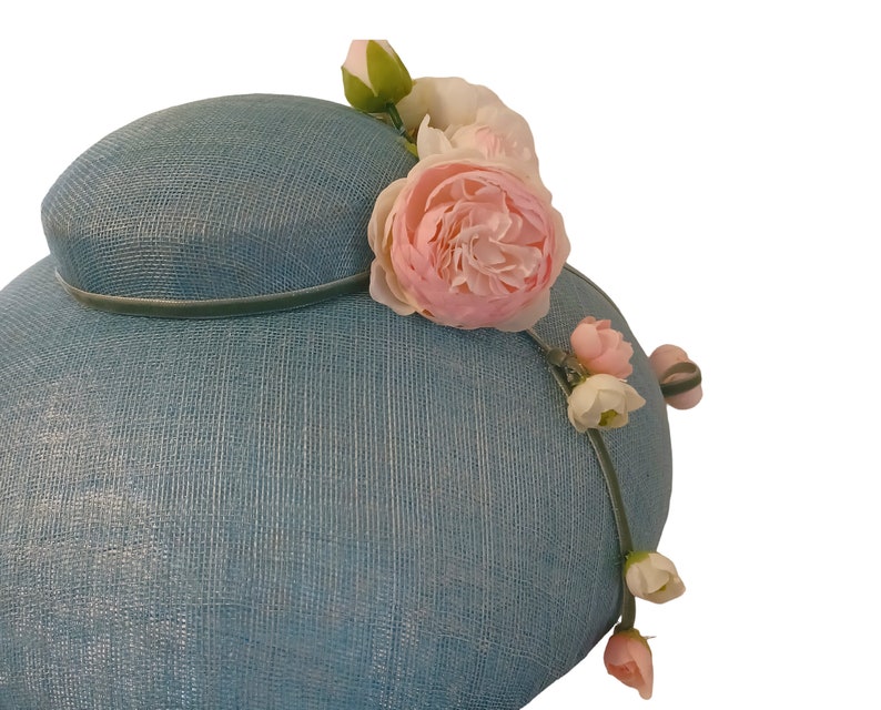 Fascia Cappello Da Sposa Blu Royal Con Fiocco - Kentucky Derby Royal Ascot - Fatto A Mano UK