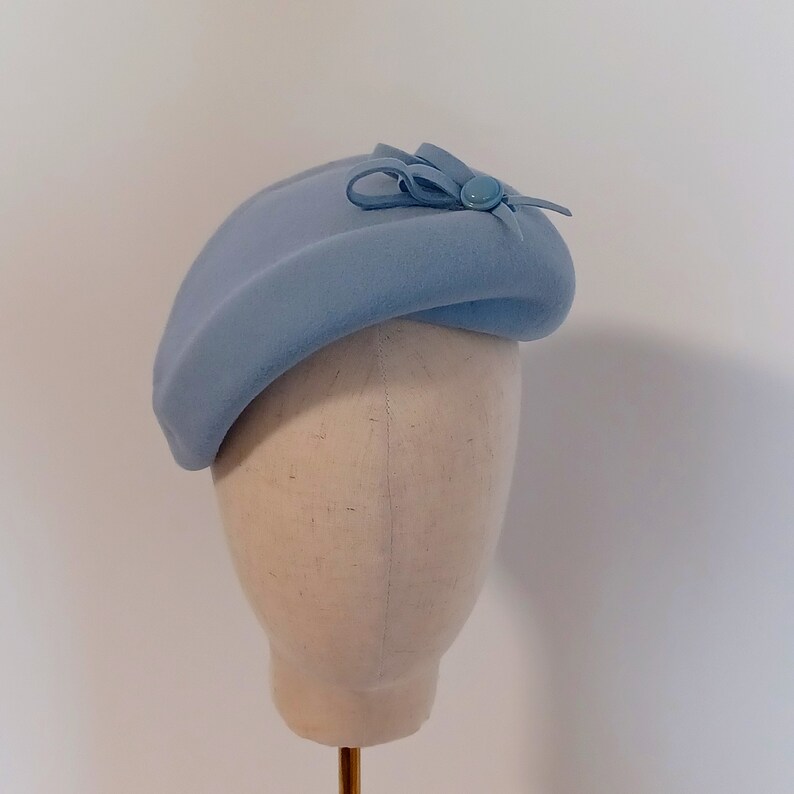 Vintage style powder blue hat, crybaby vintage hat,light blue vintage hat