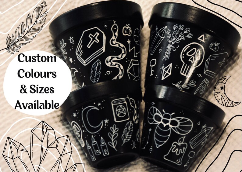 Plant Pot Dark Magic Potion Spell Planter / Plant / Succulent Etsy UK