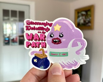 Adventure Time Sticker | Lumpy Space Princess Blossoming Debutante | LSP Lumps | Jake the Dog Finn the Human BMO Laptop Decal Sticker