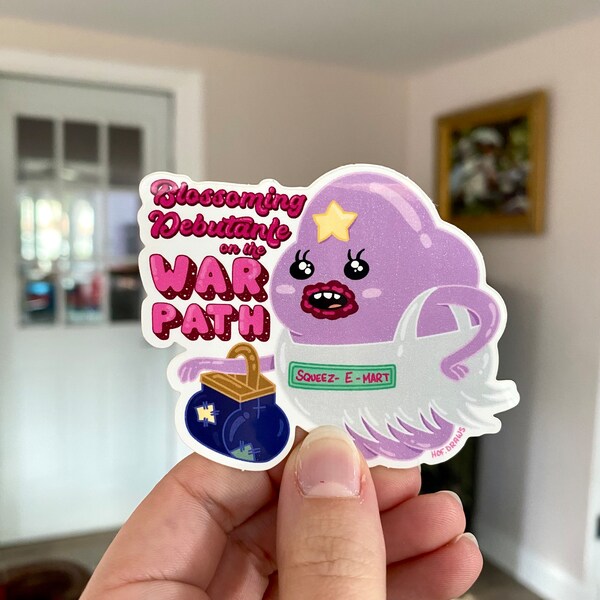 Adventure Time Sticker | Lumpy Space Princess Blossoming Debutante | LSP Lumps | Jake the Dog Finn the Human BMO Laptop Decal Sticker