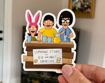 Bob's Burgers Pro Abortion Rights Sticker | Gene Louise Tina Aid & Abet | Midwest Access Coalition | Pro Choice Roe| Laptop Decal Sticker