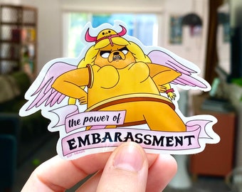 Adventure Time Sticker | Jake The Power of Embarrassment | Knight Armor | Jake the Dog Finn the Human BMO Laptop Decal Sticker