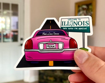 Bob's Burgers Pro Abortion Rights Sticker | Nat Pink Limo | Midwest Access Coalition | Pro Choice Roe Illinois Safe | Laptop Decal Sticker