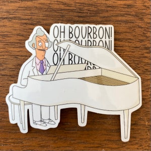 Mr. Fischoeder Bob's Burgers Sticker | Oh Bourbon Christmas Spirits Laptop Decal Sticker