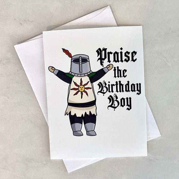 Dark Souls Birthday Card | Birthday Boy Girl Graduation Blank Inside Greeting Card Single| Envelope Included Bday Card
