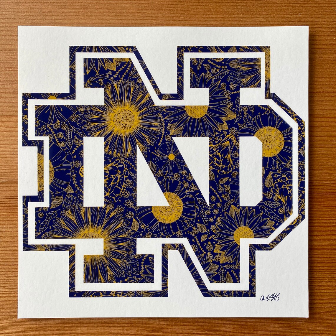 Notre Dame Art Graduation Gift Fighting Irish Artwork Print Etsy