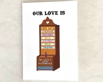 Bobs Burgers Anniversary Card | Love Testometer | Valentine's Day | Blank Inside Greeting Card Single | Envelope Included Card