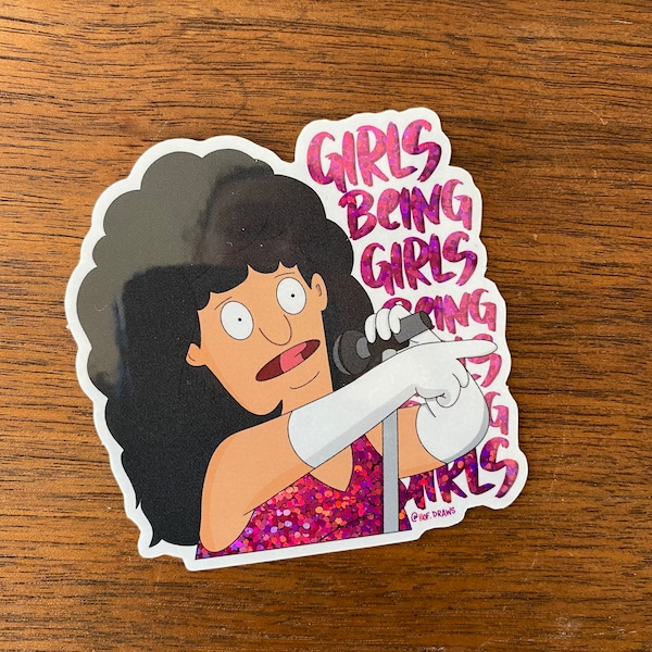 Gene Belcher Girls being Girls Sticker | Bob's Burgers Cutie Patooties Glittery Laptop Decal Sticker