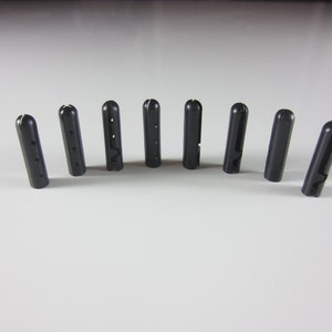 Black Metal Shoe Lace / Drawstring Tips  (aglets)