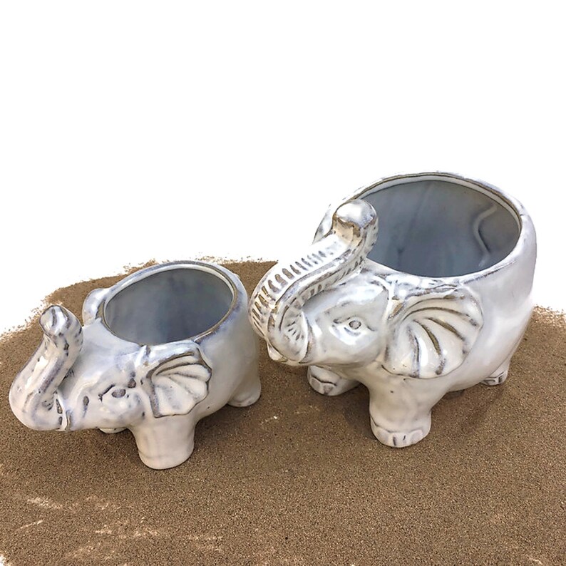 Elephant Planter Ceramic Glazed Pot Elephant Pot Succulent Etsy