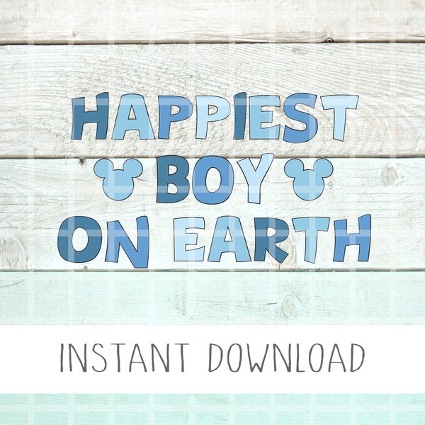 Happiest Boy On Earth  Blue Colors Tones SVG PNG