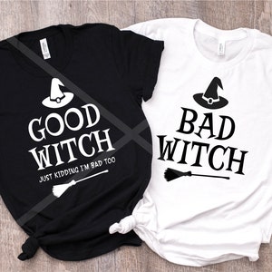 Buona strega cattiva strega svg, strega SVG, Halloween SVG, strega buona jk, Hallowenn Duo svg, migliore amico Halloween svg, anch'io sono brutta strega, duo