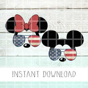 America Mickey Minnie Aviator Sunglasses Flag Grunge Png, 4th Of July Mickey Png, Mouse And Friends 4th Of July Png