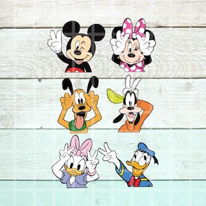 Mickey y amigos Svg, Mickey signo de la paz Svg, Minnie signo de la paz Png, Mickey para niños Svg, Mickey Svg, Donald Daisy Goofy Pluto Svg