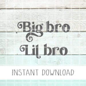 Retro Big Bro Lil Bro Svg, Big Brother Little Brother Svg, Brothers Svg, Vintage Brother PNG