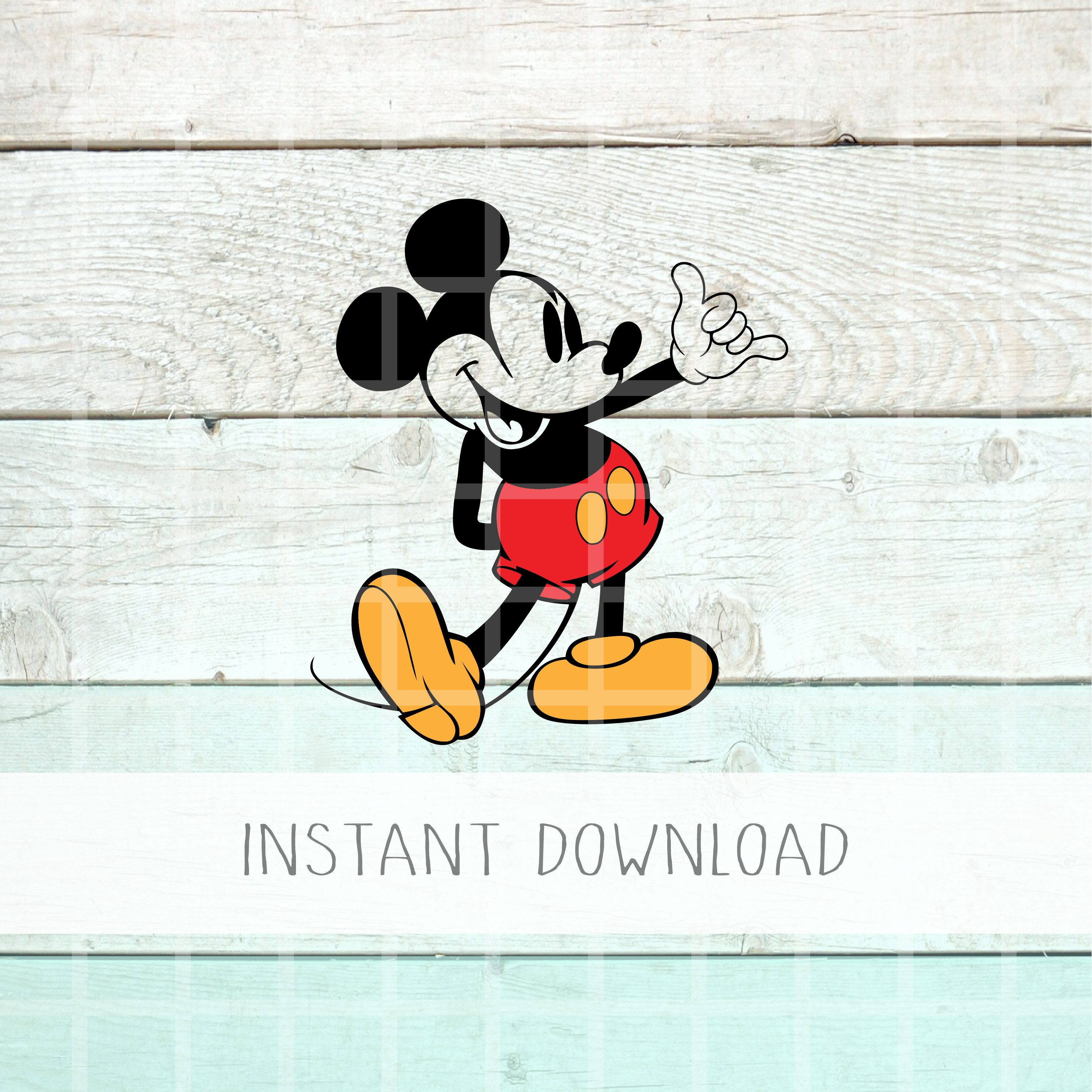 MICKEY MOUSE HAND SIGN Collaboration with Name. BLACK